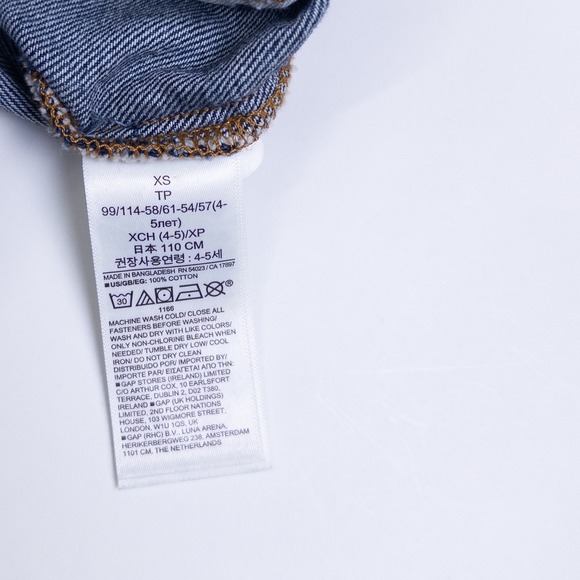 Gap Denim Jacket Kids XS 4-5 Blue Classic Trucker Button Front Outerwear - Picture 6 of 8